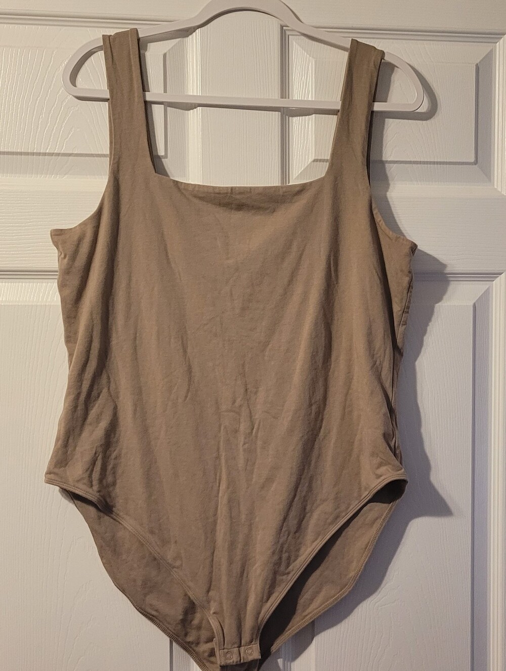 Women's Sleeveless Scoop Neck Bodysuit - Taupe